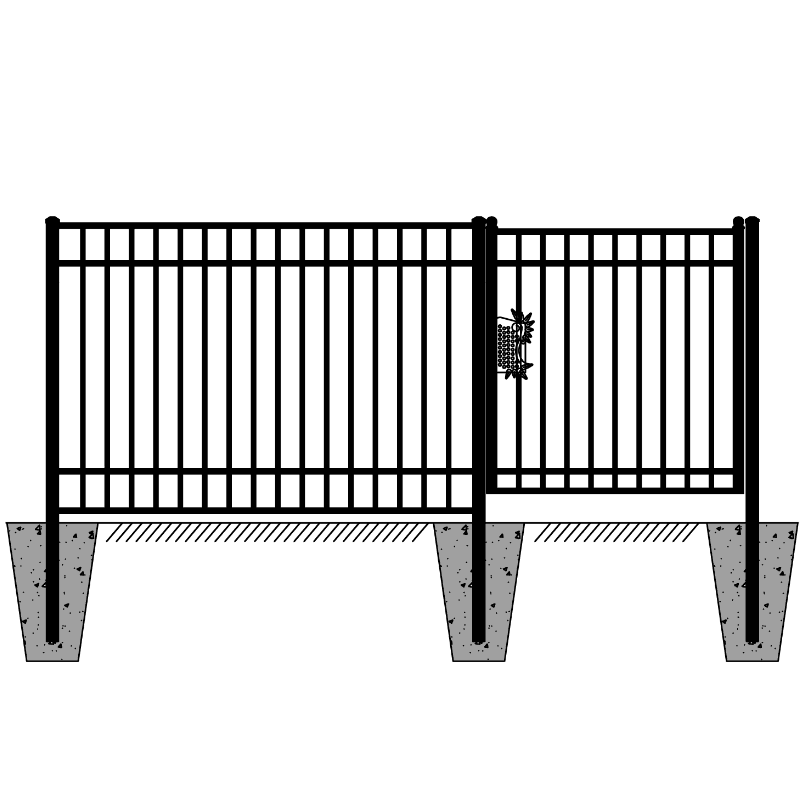 Value Industrial 144 ft Industrial Ornamental Fence Kit - 7'x5', Steel, Powder Coated, Durable Steel Design 20 Panels + 1 Gate