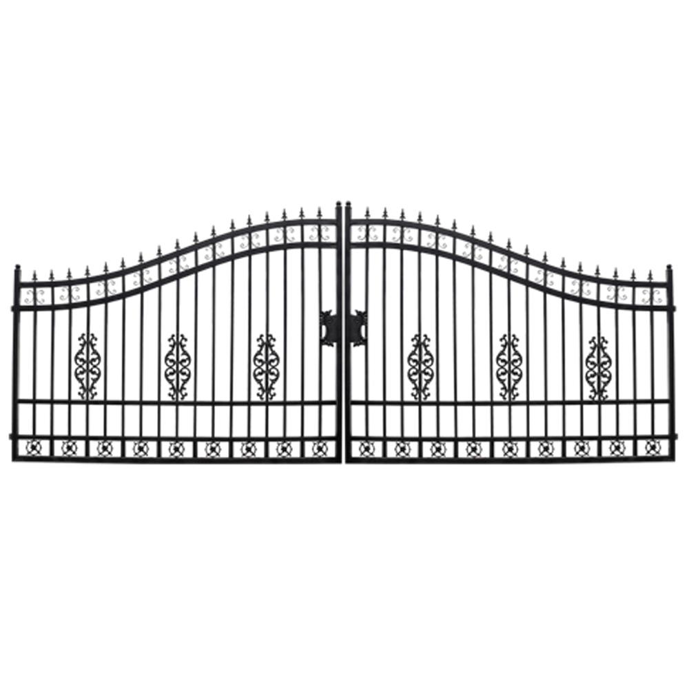 Value Industrial 14 ft. Wrought Iron Gate, Flower Design, 300 lbs