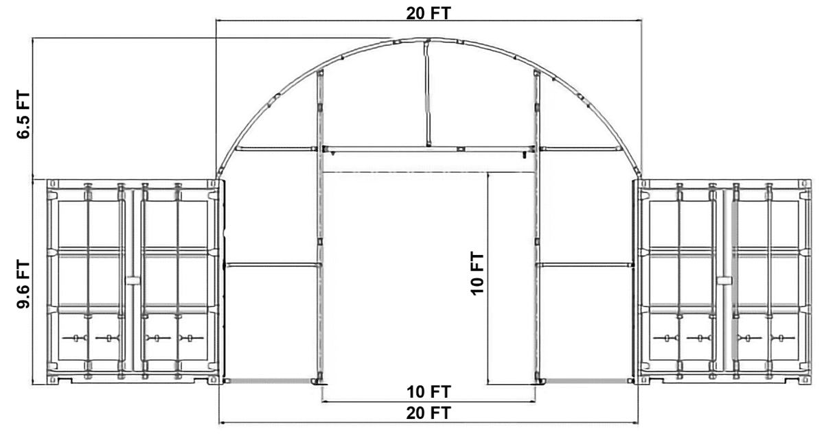 Value Industrial Front & Back Wall Kit For C2020/C2040 Container Shelters