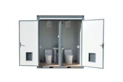 Value Industrial Portable Double Toilet - simple elegant design - external sceptic & power