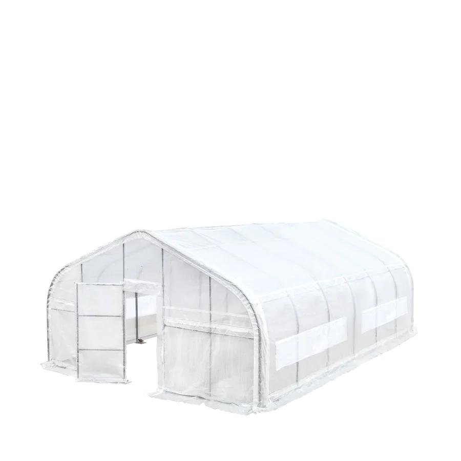 Value Industrial 20'x30'x10' High Tunnel Greenhouse - 180g PE mesh - roll up side windows