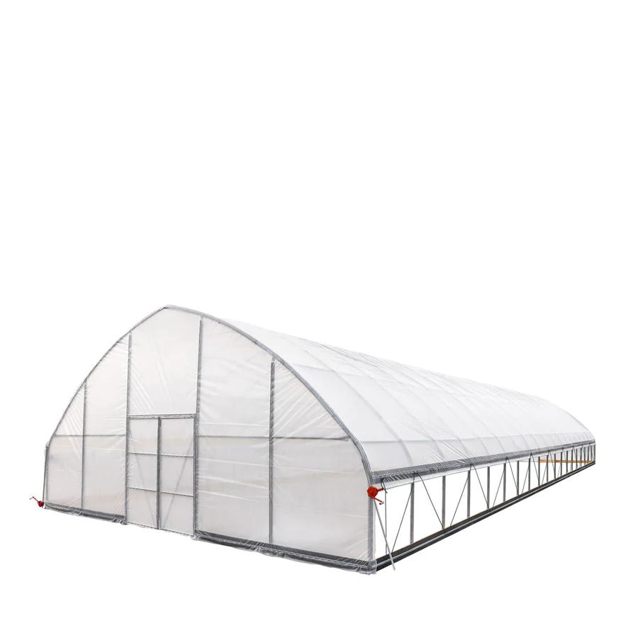 Value Industrial 30'x80'x15' Heavy-duty High Tunnel Greenhouse - 150 micron film covering - two sided ventilation