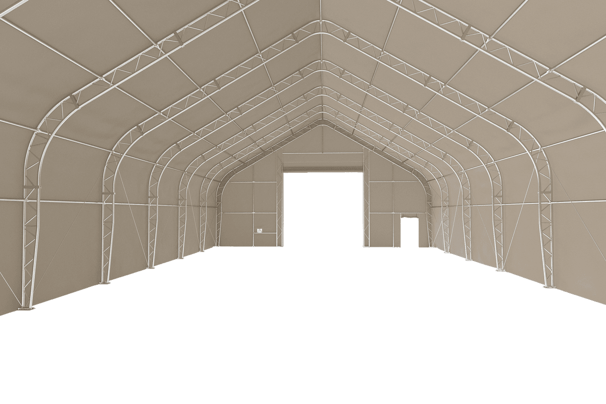 Value Industrial Double Trussed Storage Shelter - 40' wide x 80' length x 24' height